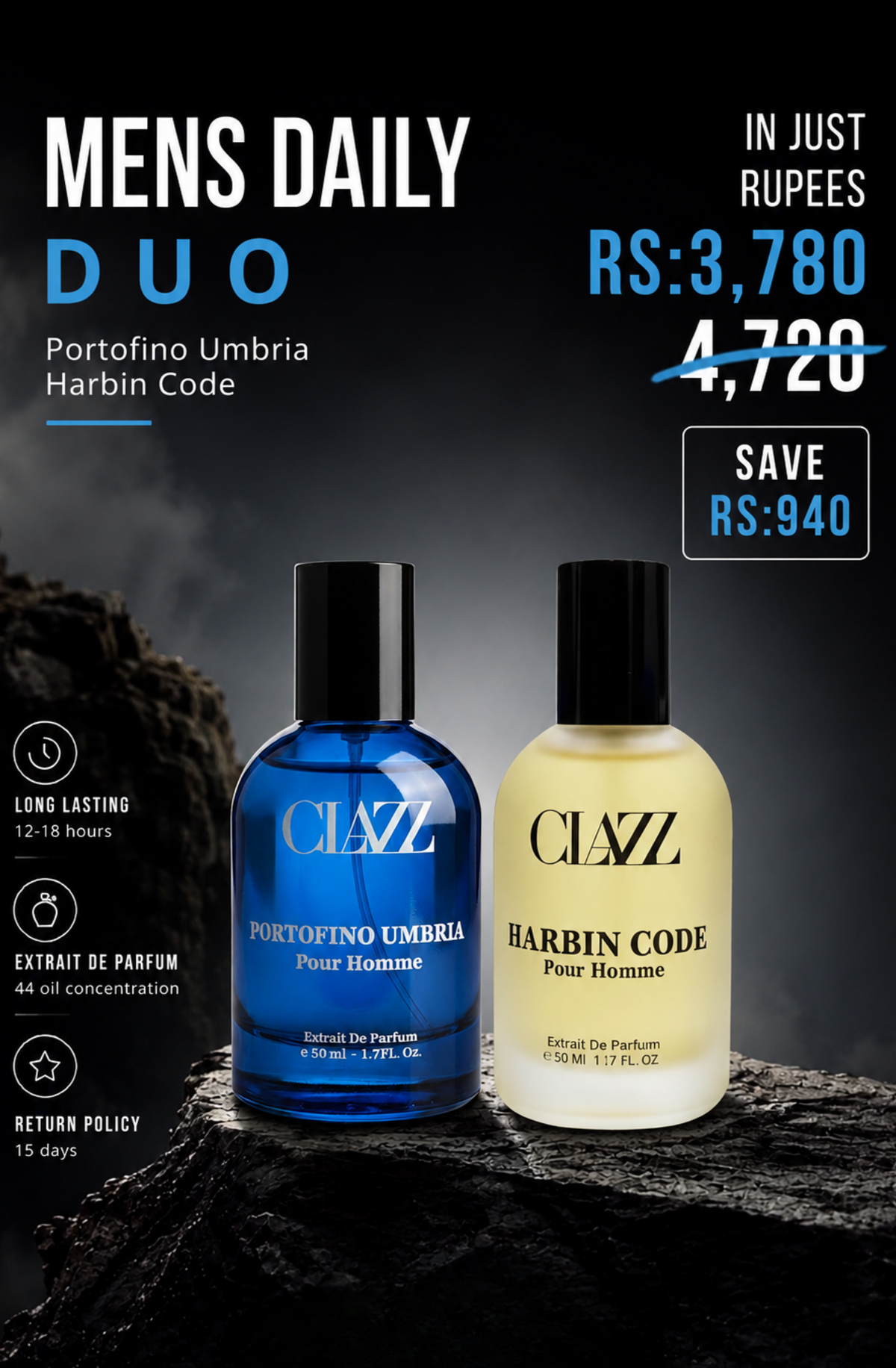CLAZZ Men's Daily Duo – Portofino Umbria & Harbin Code